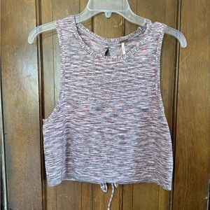 NWT Free People Best of Us Knit Tank Top Marled Knit Onyx Blossom Combo-M